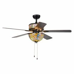 Coupon 🔥 Light Kit Included Warehouse Of Tiffany 52 In. Ceiling Fan 👍 -Kichler Shop detail2WTIF1135