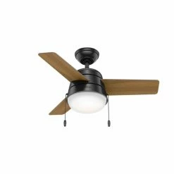 Cheap ❤️ Light Kit Included Hunter Aker 36 In. Indoor Ceiling Fan With Light 🔔 -Kichler Shop detailHNT337
