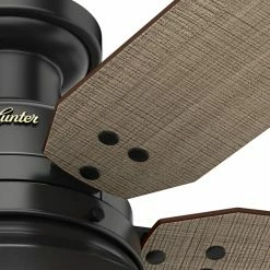 Promo ✔️ With Lights Hunter Mill Valley 52-in. Flush Mount Outdoor Ceiling Fan With Light 🌟 -Kichler Shop detailHNT349