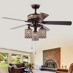 Deals 🌟 Light Kit Included Warehouse Of Tiffany Pristil 52 In. Indoor Ceiling Fan With Light 👏 -Kichler Shop detailWTIF1230