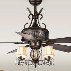 Flash Sale ⌛ Light Kit Included Warehouse Of Tiffany Firtha 52 In. Indoor Ceiling Fan With Light ❤️ -Kichler Shop detailWTIF1258