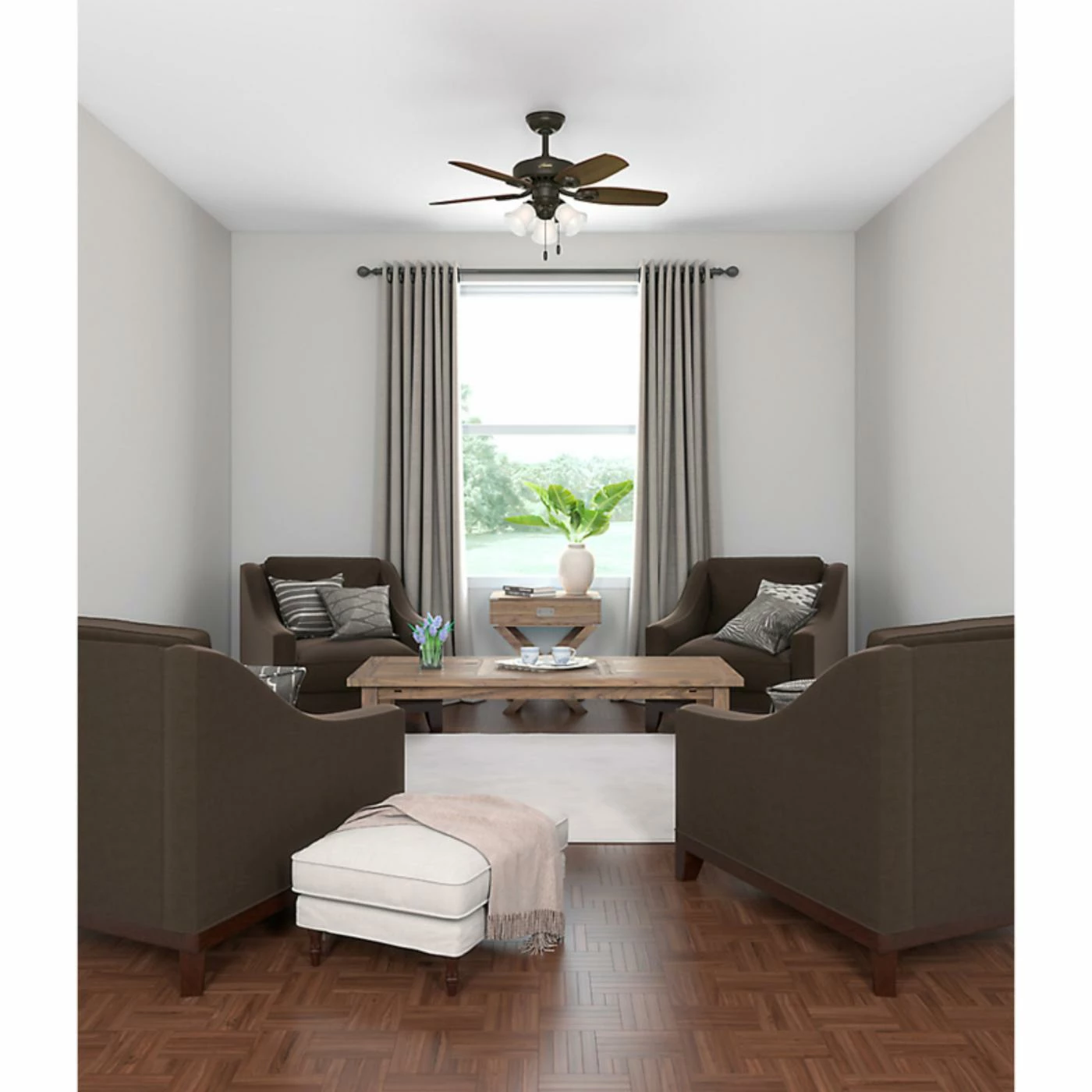Brand new π₯° Light Kit Included Hunter Builder Small Room 42 In. Indoor Ceiling Fan With Light π 2 Brand new π₯° Light Kit Included Hunter Builder Small Room 42 In. Indoor Ceiling Fan With Light π - Image 2