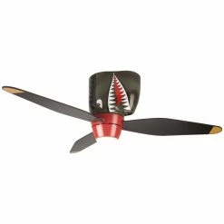 Outlet 😉 Low Profile Craftmade WB348TS WarPlanes 48-in. Indoor Ceiling Fan - Tiger Shark 😀