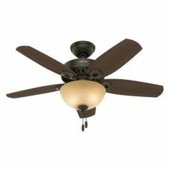 Hot Sale π₯ Low Profile Hunter 42 In. Builder Small Room Indoor Ceiling Fan With Light βοΈ