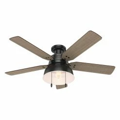 Promo ✔️ With Lights Hunter Mill Valley 52-in. Flush Mount Outdoor Ceiling Fan With Light 🌟