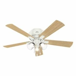 Budget ๐ Low Profile Hunter Crestfield 52 In. Indoor Ceiling Fan With Light ๐งจ