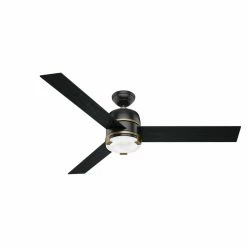 Budget 🧨 56 - 60 In. Hunter 60 In. Bureau Reversible Blade Indoor Ceiling Fan With LED Light 🛒