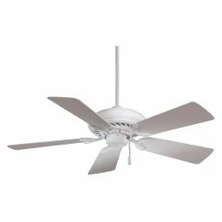Best deal 🥰 Light Kit Compatible Minka Aire F563-WH Supra 44 In. Indoor Ceiling Fan - White 👏