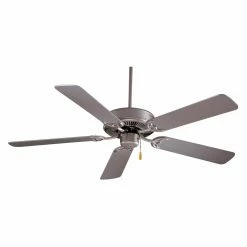 Best Sale ✔️ Light Kit Compatible Minka Aire Contractor Ceiling Fan In Brushed Steel Finish ❤️