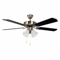 Promo 😍 Light Kit Included AA Warehousing HARLI 52 In. Indoor Ceiling Fan With Light - Brushed Nickel ❤️