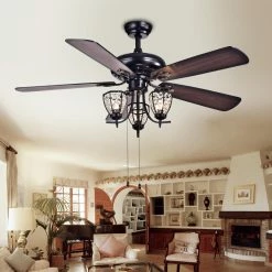 Wholesale 😀 Light Kit Included Warehouse Of Tiffany Mirabelle 52 In. Indoor Ceiling Fan 🔔