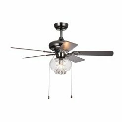 Top 10 β€οΈ Light Kit Included Warehouse Of Tiffany 42 In. Glass And Crystal Ceiling Fan β