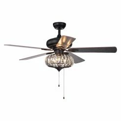 Best Pirce 🎉 Light Kit Included Warehouse Of Tiffany Crystal 52 In. Ceiling Fan ✔️
