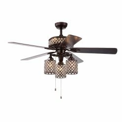 Deals 🌟 Light Kit Included Warehouse Of Tiffany Pristil 52 In. Indoor Ceiling Fan With Light 👏