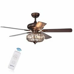 Flash Sale 💯 Light Kit Included Warehouse Of Tiffany Chrysaor 52 In. Indoor Ceiling Fan With Light ⭐