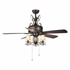 Flash Sale ⌛ Light Kit Included Warehouse Of Tiffany Firtha 52 In. Indoor Ceiling Fan With Light ❤️