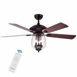 Wholesale 😉 Light Kit Included Warehouse Of Tiffany Tibwald 52 In. Indoor Ceiling Fan With Light 🎉