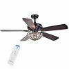 Best reviews of 🎉 Light Kit Included Warehouse Of Tiffany Hannele 52 In. Indoor Ceiling Fan With Light 😍