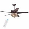 Wholesale 🔥 Light Kit Included Warehouse Of Tiffany Catalina 48 In. Indoor Crystal Ceiling Fan 🛒